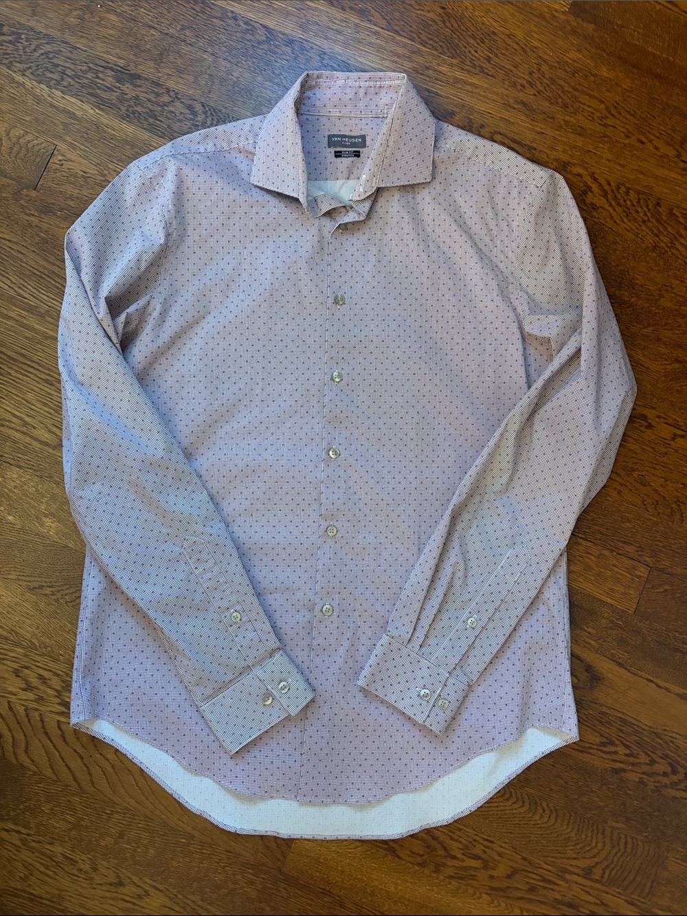 Van Heusen Men’s Lavender Micro-Pattern Dress Shirt